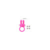 Anneau vibrant silicone rose avec oreilles de lapin 